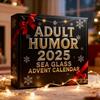 Sea Glass Accents 2025 Adult Humor Advent Calendar 24 Days Countdown Calendar with Funny Christmas Jokes Ocean-Themed Holiday Gag Gifts for