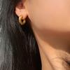 European and American INS Internet Celebrity Fashion 18K Gold Plated Earrings Stainless Steel Twist Earrings Titanium Steel Earrings