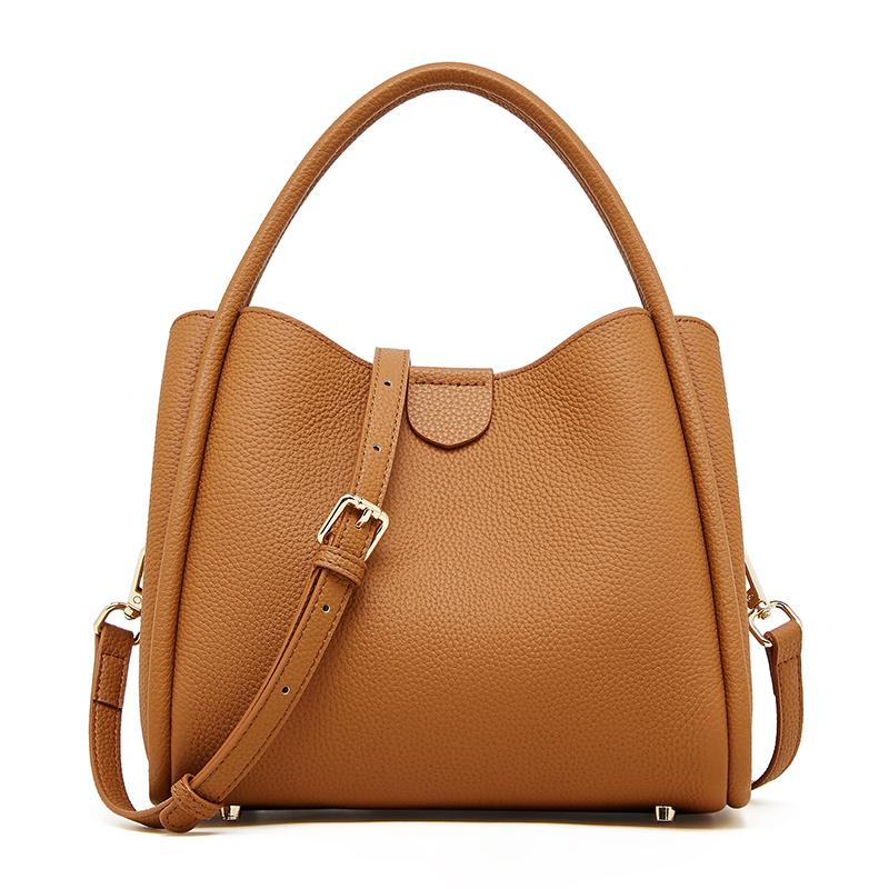 Genuine Leather Women's Bag Luxury Designer Shoulder Bag Cowhide Handbags Fashion Crossbody Bucket Bag for Women