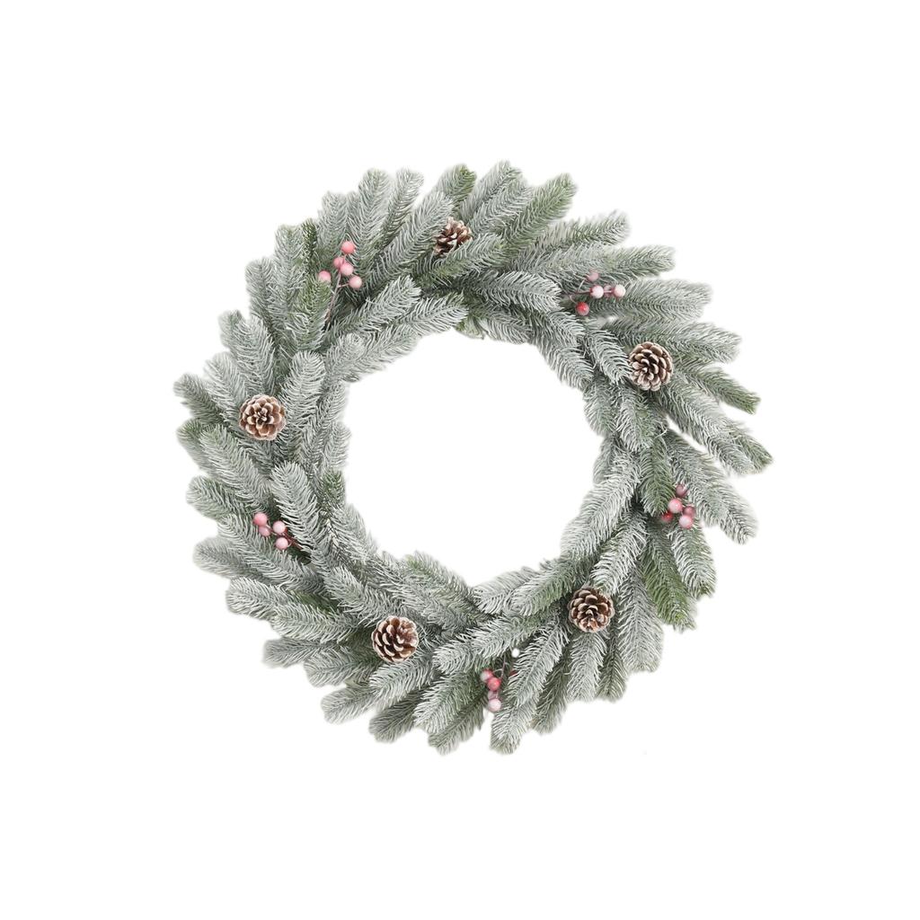 60cm Christmas Wreath Artificial Flower Decoration Wreath Door Hanging Wall Hanging With Lightstrip