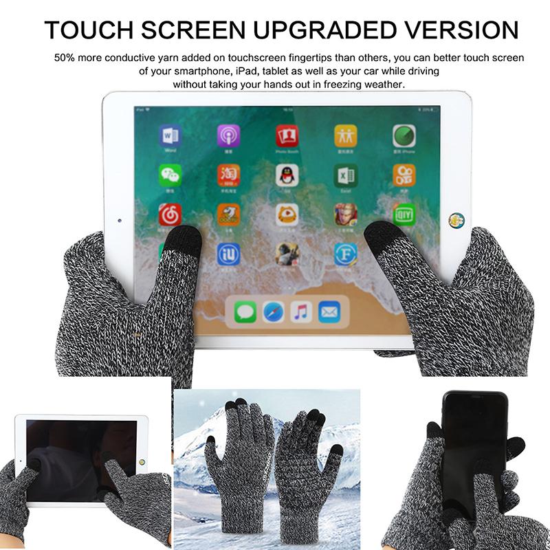 1 Pair Full Fingers Gloves Waterproof Cycling Outdoor Sports Running Motorcycle Ski Touch Screen Fleece For Men Women