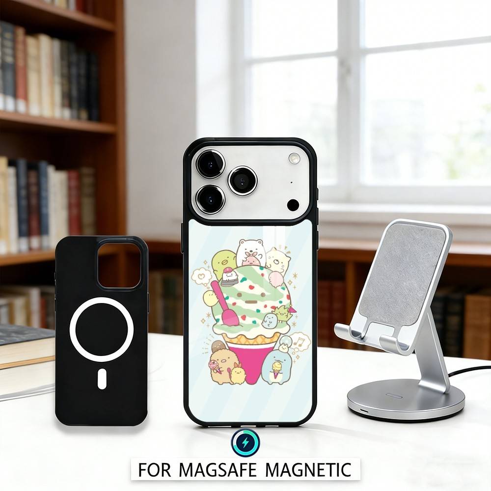 S-Sumikko Anime G-Gurashi Phone Case Magnetic For iPhone17 16 15 14 13 12 Pro Max For Magsafe Wireless Charging Cover