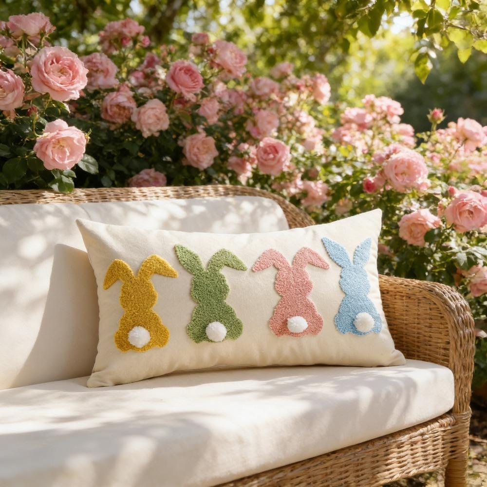 Three-dimensional Design Throw Pillow Cover Embroidered Waist Cushion Cover Pillowslip Sofa