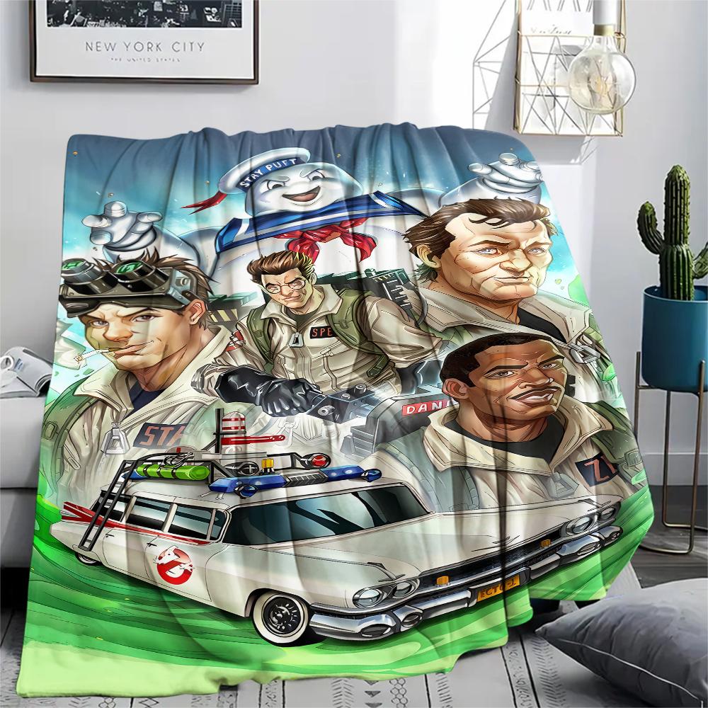 1 STuks Ghostbusters Print Flanellen Deken, Hoge Kwaliteit, Alle Seizoenen, Woondecoratie, Warmte en Comfort, Perfect voor Kerstcadeaus