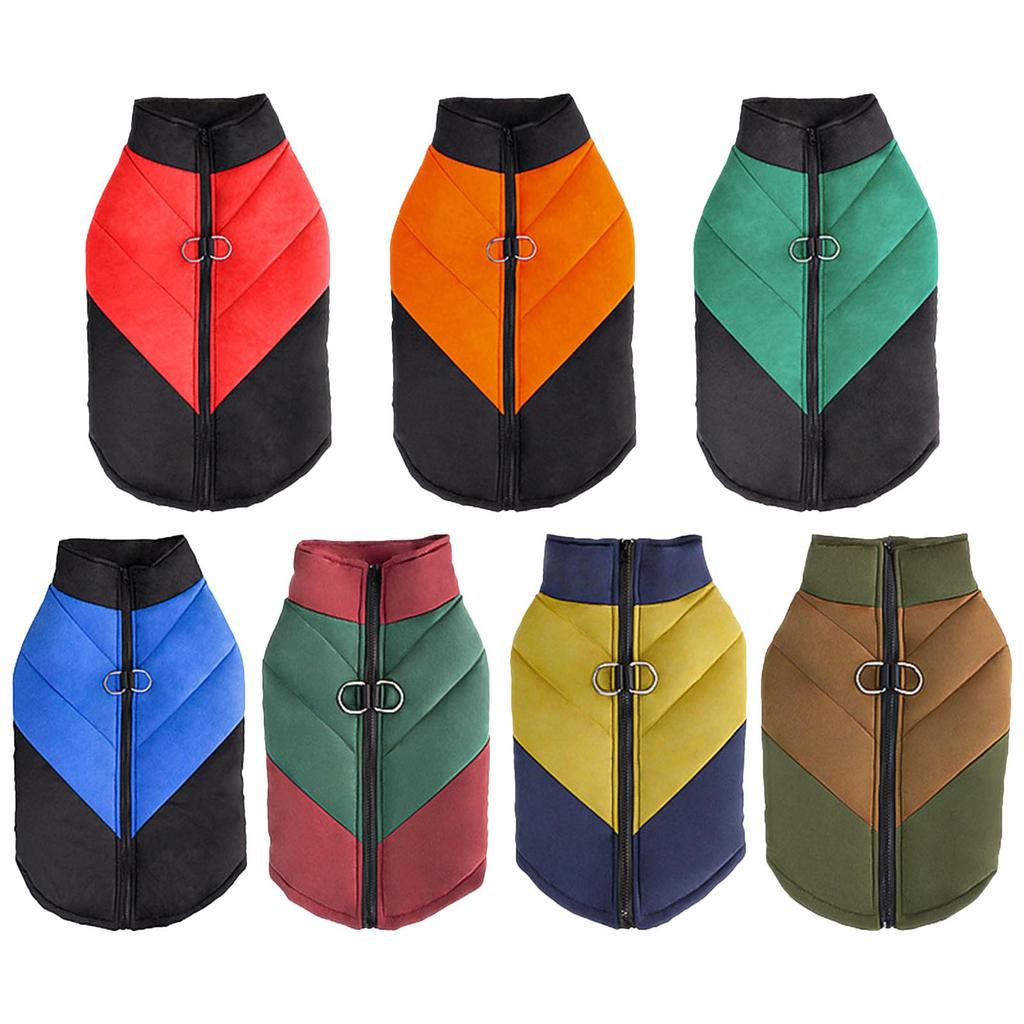 Dog Winter Clothes Warm Vest Harness Puppy Jackets with Traction Hook Waterproof Dog Jumpsuits Skiing Hiking Clothing