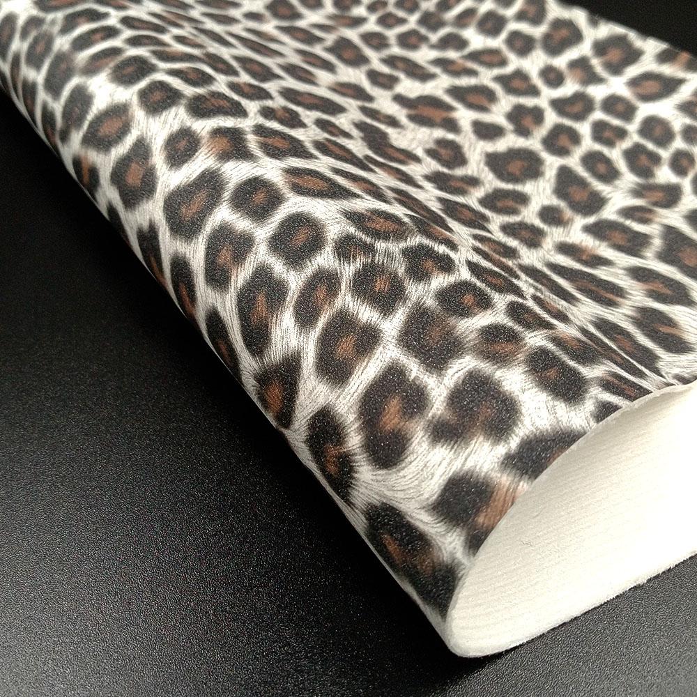 Glitter Shiny Sparkle Leopard Print Fabric PU Leather Waterproof DIY Sewing Bows Craft A4/A5 Sheets