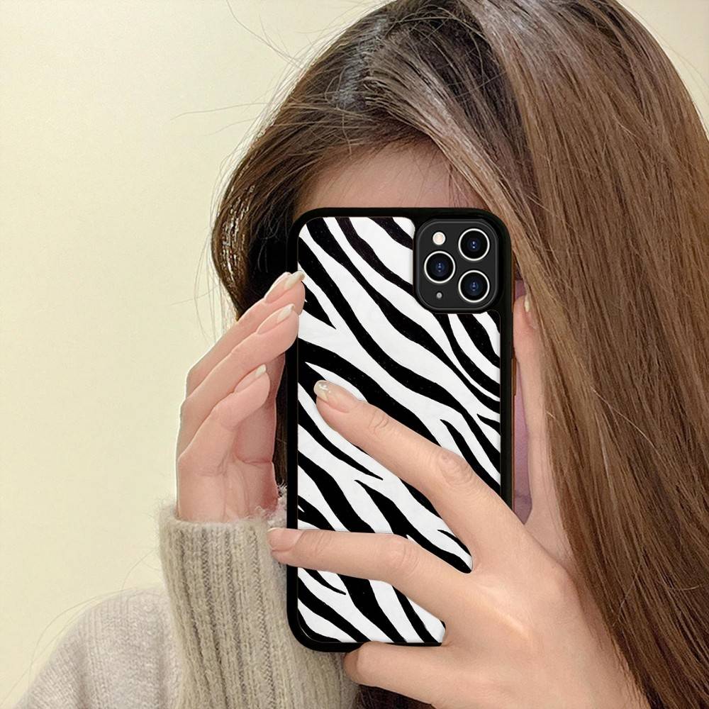 Zebra Print Clip Art For IPhone 17 16 15 14 13 12 11 Pro Max Plus Shockproof PC+TPU Phone Back Cover