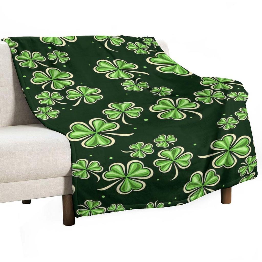 St. Patrick's Day Series digital-printed polyester Bedroom velvet flannel cover blanket Fleece soft sofa cover blankets for beds