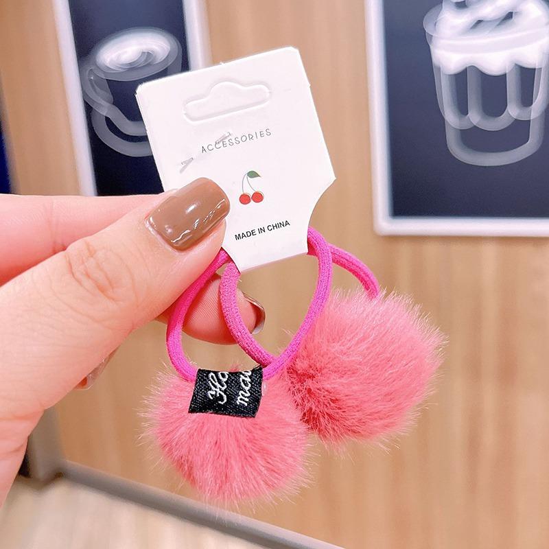 2 Stücke Nette Haar Ball Candy Farbe Kopfbedeckungen Kinder Elastische Haarbänder Kinder Seile Mädchen Zubehör Baby Kopfschmuck