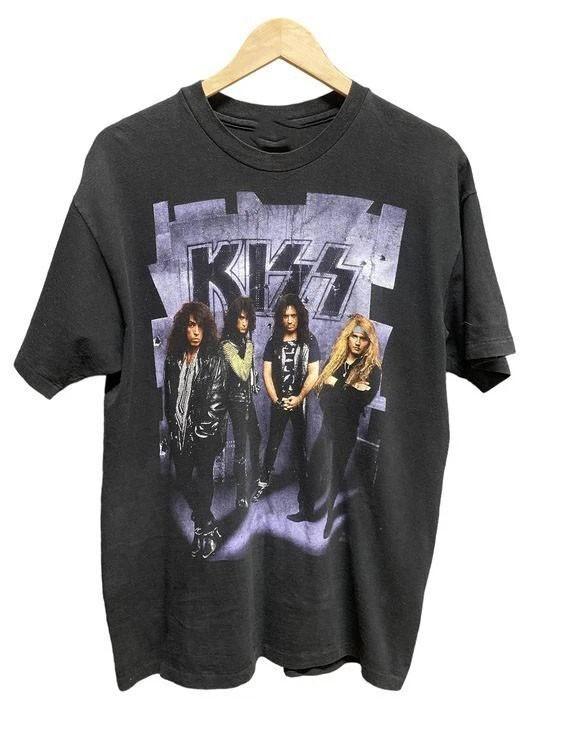 KISS Revenge Tour 1992 Винтажный стиль Перепечатка Черный Унисекс S-4XL Унисекс Футболка S