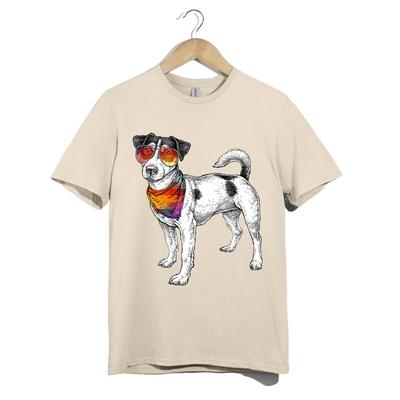 T-shirt Funky Pup Unisexe Chien Cool Lunettes de Soleil Bandana Arc-en-ciel Graphique Animal de Compagnie Cadeau