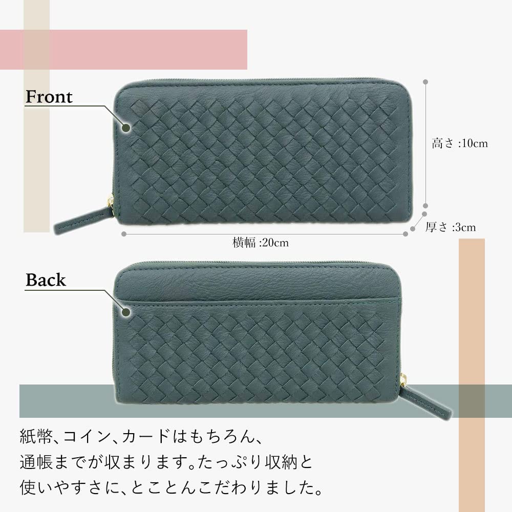 Linle Women's Long Wallet with Large Capacity, Round Zipper closure, Vertical Card Storage, Easy to Use, Brand Name, Gift, Includes Exclusive Box