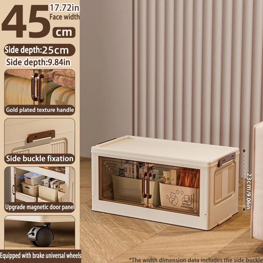 45/55/65cm Length Multifunction Folding Storage Cabinet Sundries Cabinet Large Capacity Dustproof Wardrobe Locker