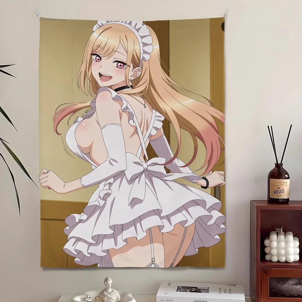 Anime My D-Dress Kitagawa Marin Printed Tapestry Hippie Wall Hanging Living Room Home Dormitory Decoration Art Home Decoration