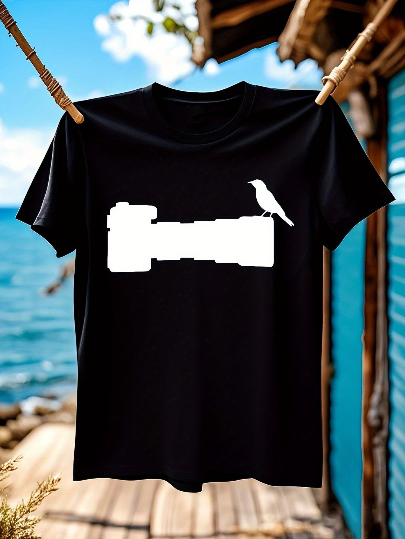 Vintage Camera Bird Photographer Graphic Tshirt Minimalis... XXXXL
