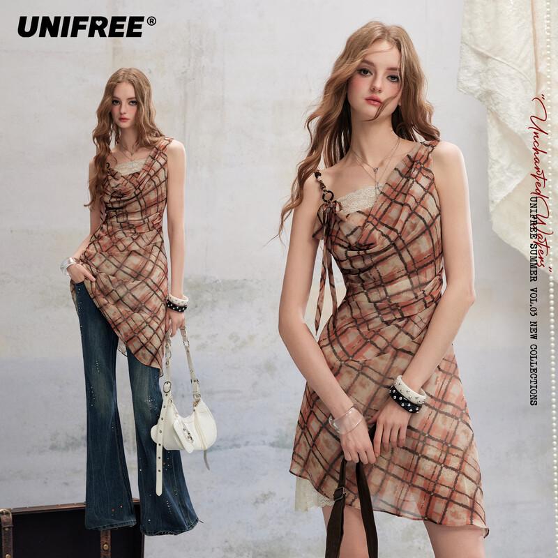 UNIFREE Sweet Bow Ribbon Slim-Fit Dress L