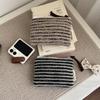 Mini Cosmetic Bag Retro Plaid and Striped Makeup Organizer Cosmetic Pouch Elegent Winter Multi-Purpose Storage Bag for Woman