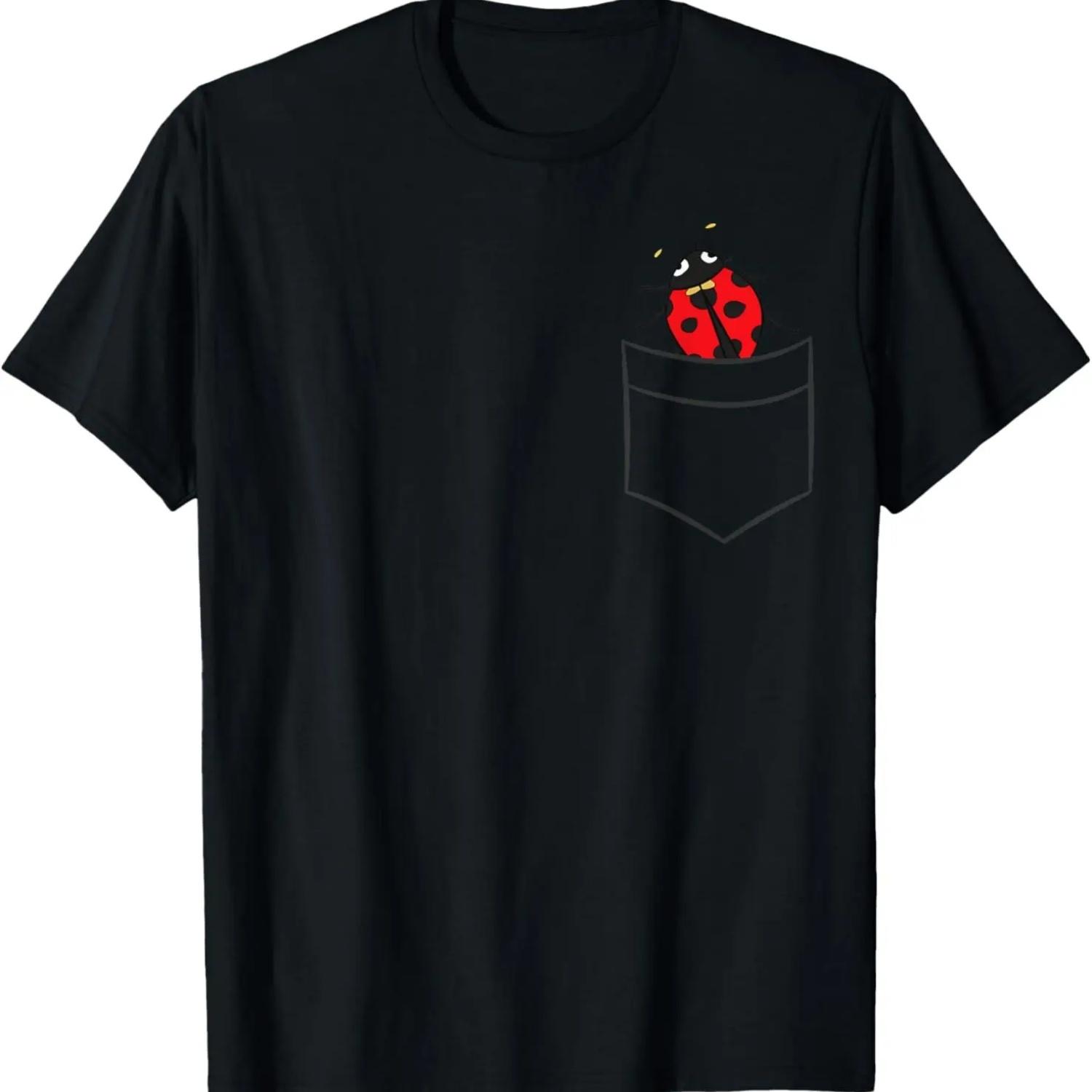 Ladybug In The Pocket Funny Pocket Ladybug T-Shirt S чёрный