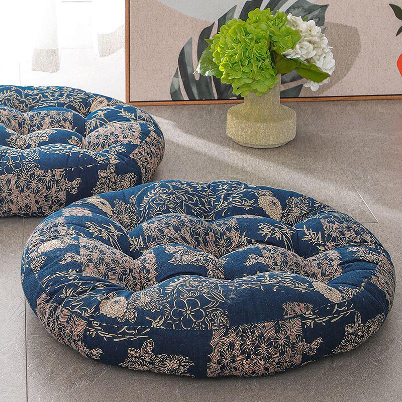 Colorful Bohemian-Style Cotton Linen Floor Cushion: Ethnic Meditation Seat Tatami Mat for B&B