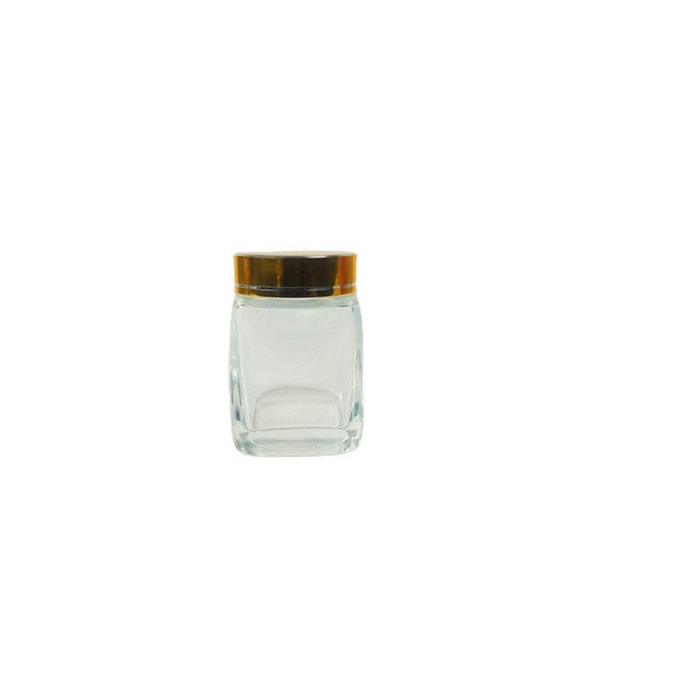 Square Wide-Mouth Transparent Glass Jar for Honey, Jam, Pickles, Chili, or Beef Sauce