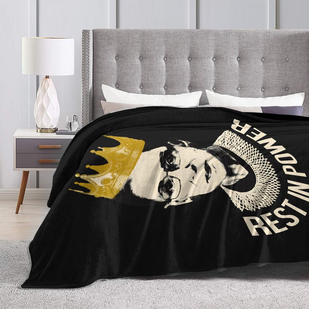 Rest in Power Ruth Bader Ginsburg Blankets Flannel Textile Decor Portable Super Warm Throw Blanket for Home Office Quilt
