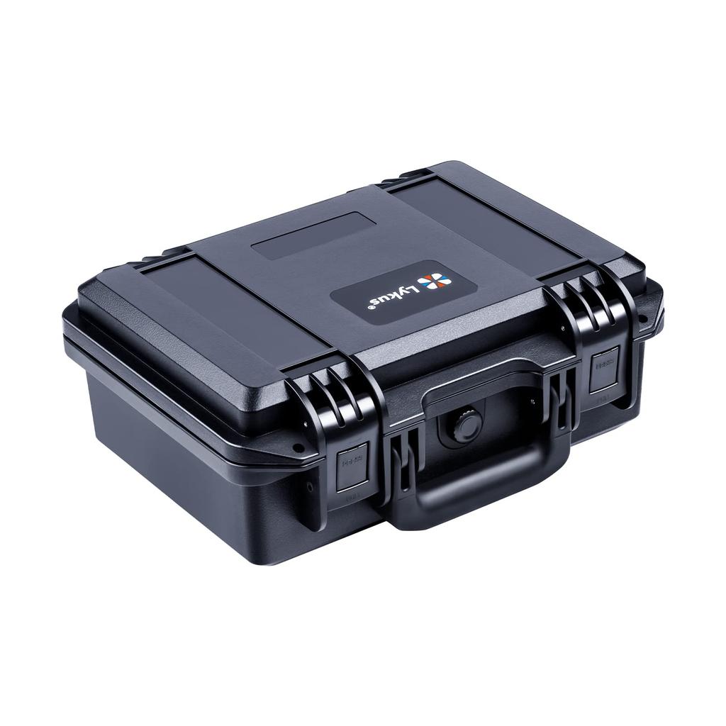 Lykus HC-3010 Waterproof Hard Case with Built-in Grid-Cut Sponge, Internal Dimensions: 30x20x12cm, Suitable for Pistols, Small Drones, Video Cameras,