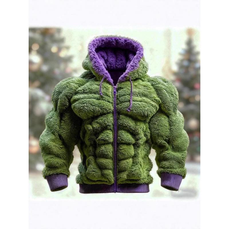3D Printed Men's Christmas Flannel Long Sleeve Hoodie (2025 Edition)