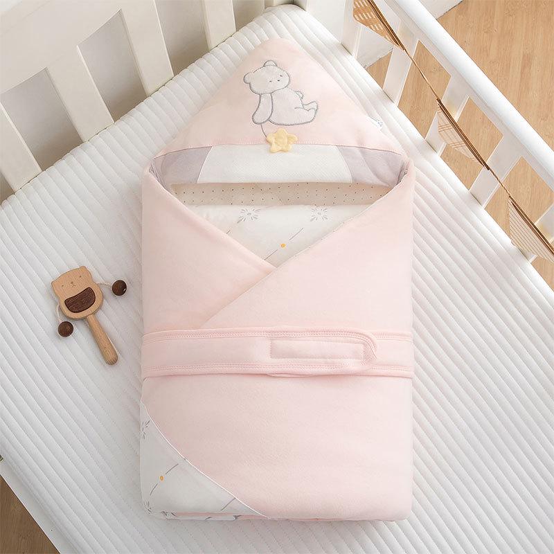 Thickened Pure Cotton Baby Swaddle Blanket - Newborn Wrap for Spring, Autumn, Winter