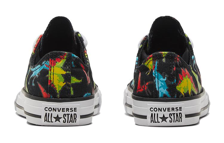Converse Chuck Taylor All Star Low Top Kids Canvas Shoes Black Multicolor Teenagers 670350C