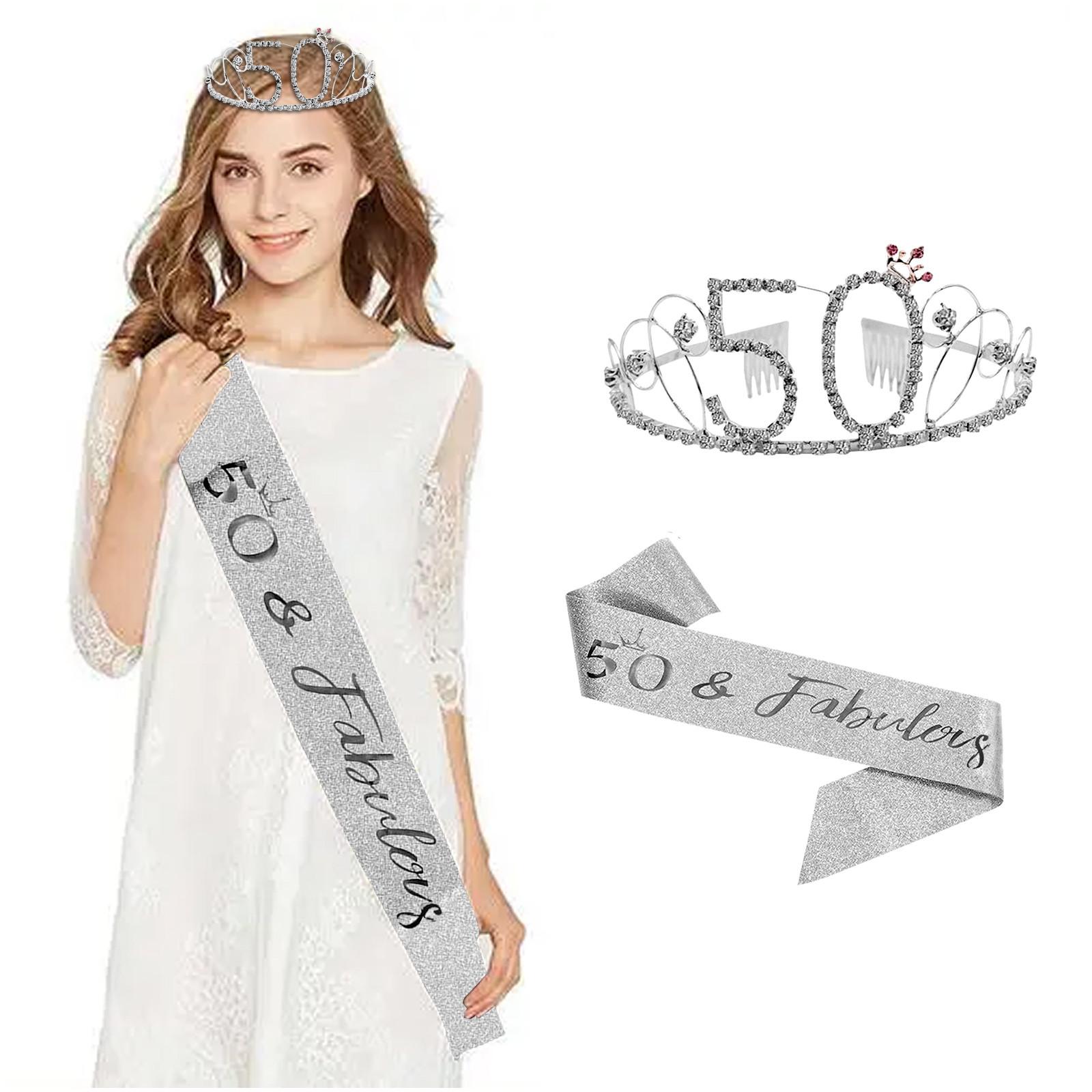 Padorul 60. Geburtstag Set – Goldene Krone Mit Strass & '60&Fabulous' Schärpe Für Die Geburtstags-Queen