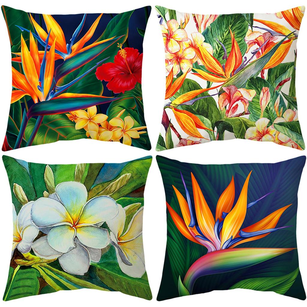 4 Stück Leinen Kissenbezüge 45x45cm Dekorative Kissenhüllen für Sofa Schlafzimmer Wohnzimmer Heimdekoration Reißverschluss Kissenbezüge