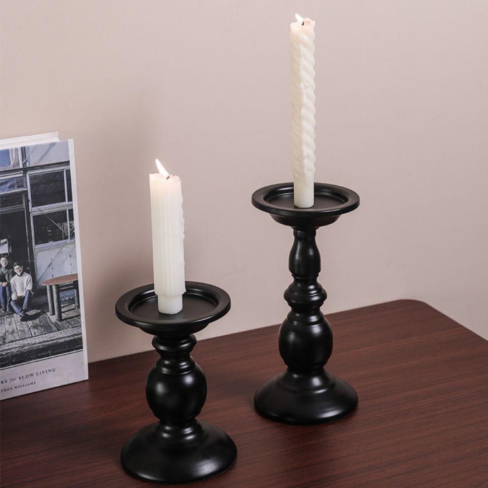 Iron Art Metal Candle Holders Black Candle Cup Vintage Candlestick  Wedding Party Birthday