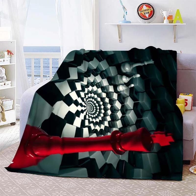 Chess Printed Flannel Blanket Chess Lovers Gift Blanket Blanket