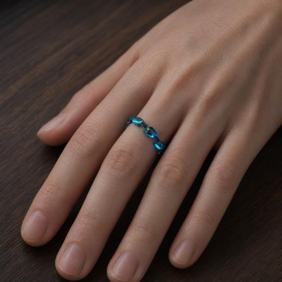 Luminous Star Ring, Hollow Rattan Design Adjustable Opening Ring, Glow in Dark Finger Band for Jewelry Gift