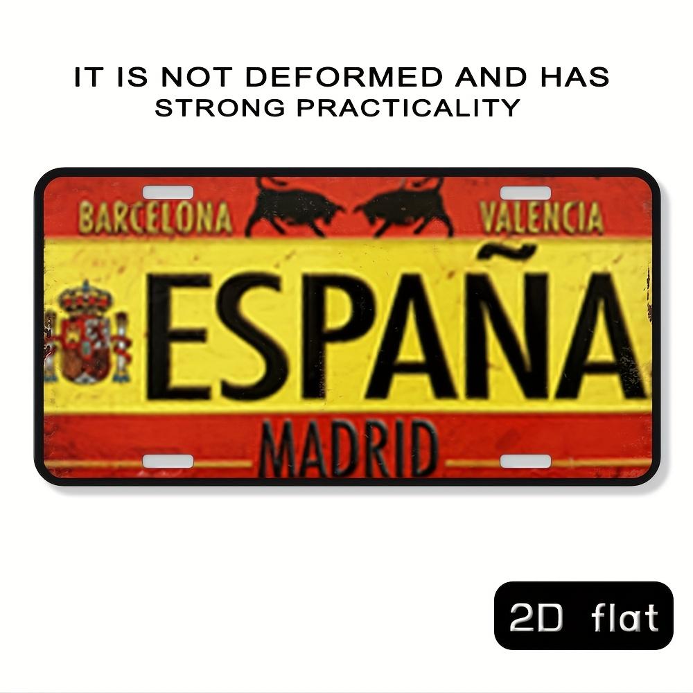 

Vintage Espaa Flag Bullfighting License Plate D Flat Aluminum Tin Sign Wall Art Decor for Garage Bar Man Cave and Car Front 15x30cm(5.9x7.8inch)