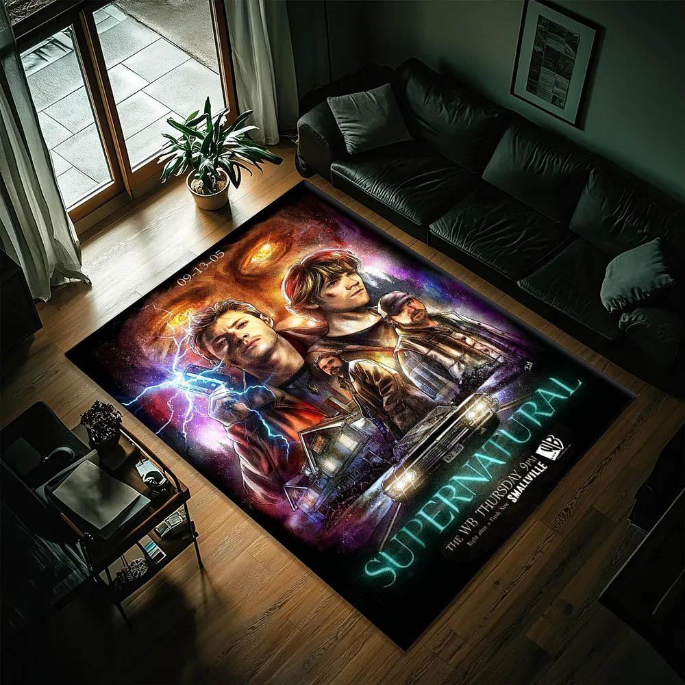 3D S-SupernaturalS D-Dean Sam TV Carpet Rug Art for Living Room Decor Sofa Home Bedroom Gifts Fans Area Rug Non-slip Floor Mat