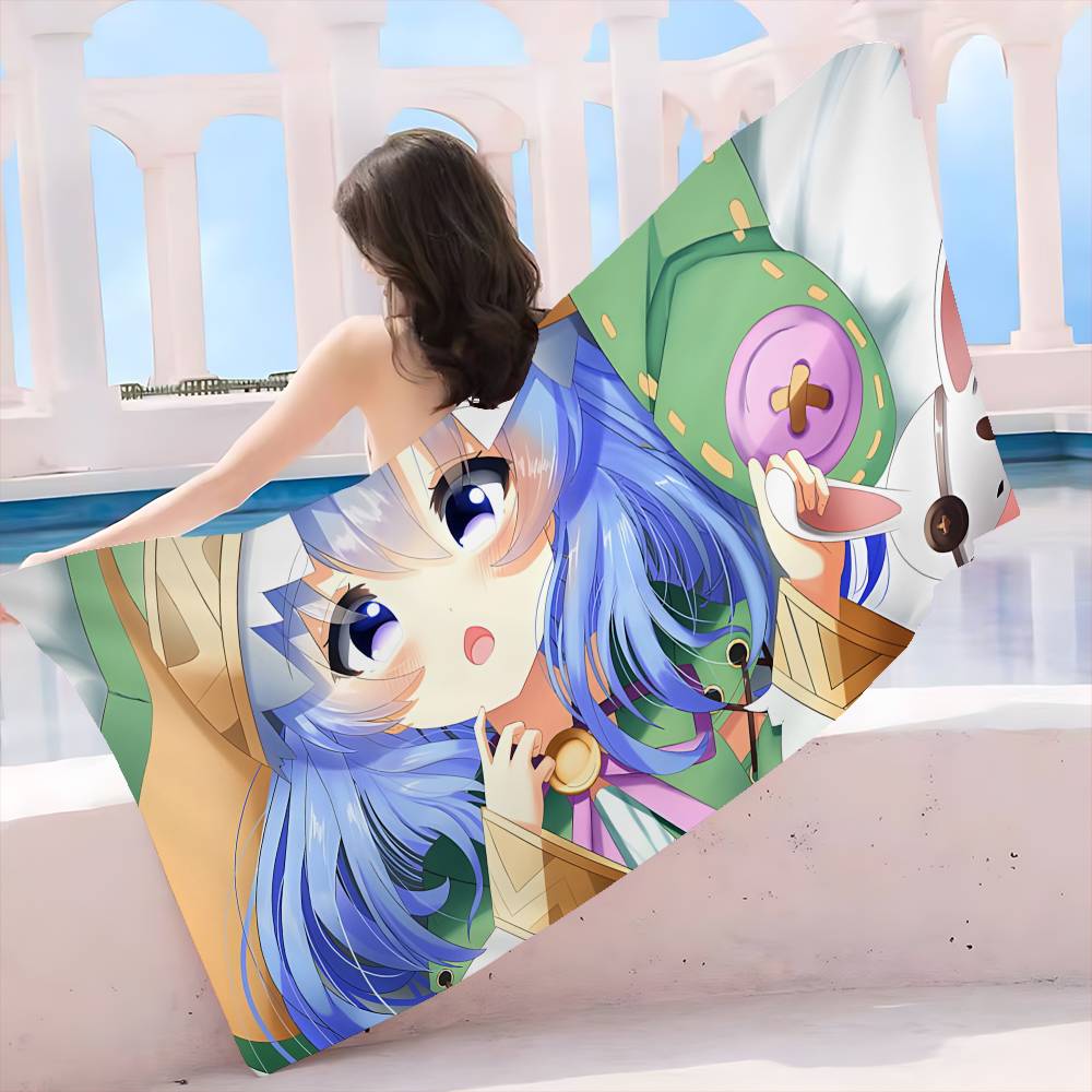 Date A Live Anime Microfiber Printed Beach Towel Mountain Climbing Yoga Beach Swimming Running Absorbent Soft Towel