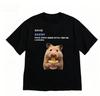 Fun Short sleeved Hamster Instant Noodles Printed Tshirt White Casual Round Neck Tshirt Korean Gourmet Dictionary Quotes