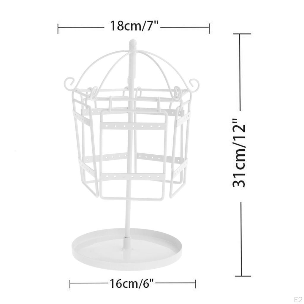 Rotary Jewelry Display Stand Organizer Necklace High Capacity Creative Metal Organize