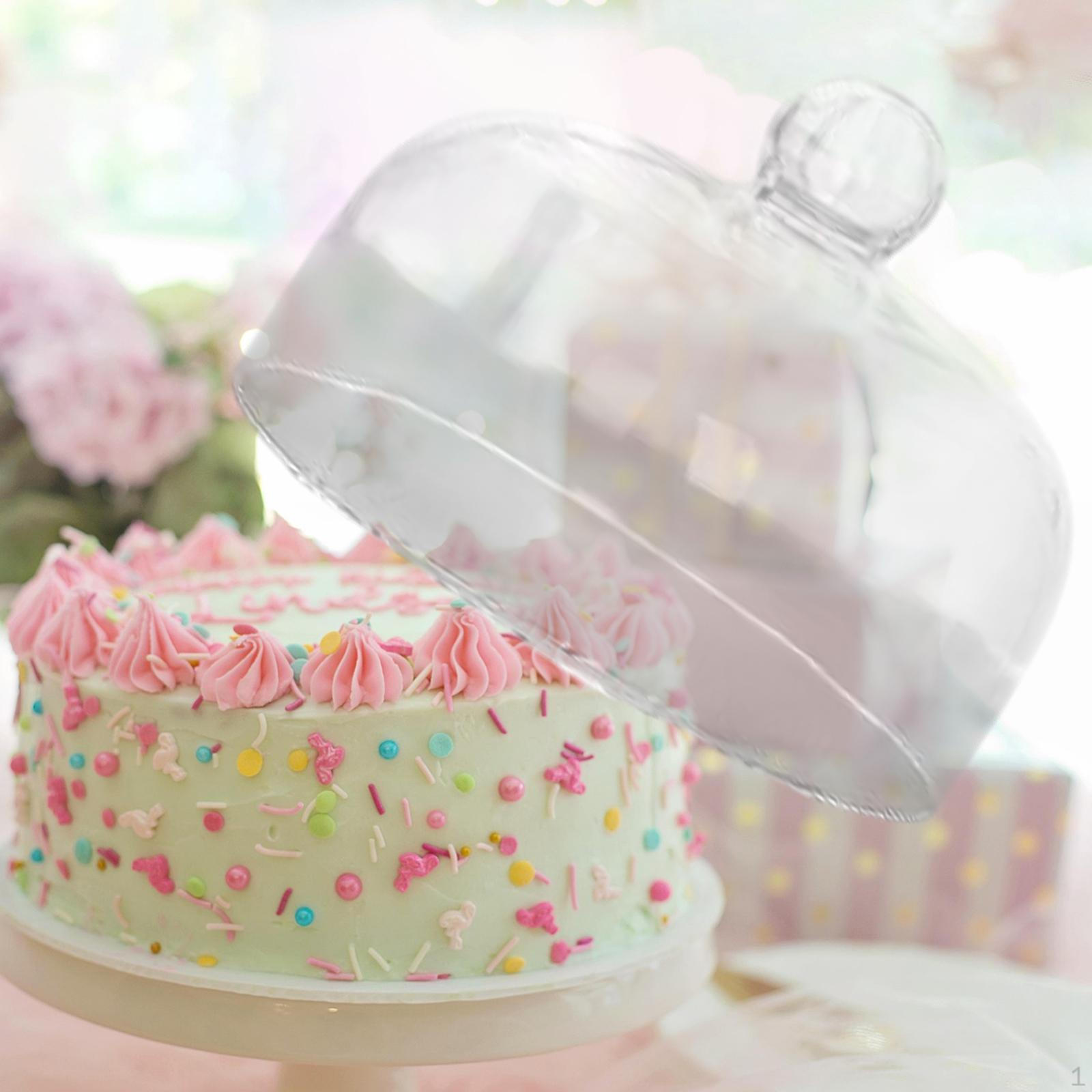 

Крышка подставки для торта, прозрачный купол, круглая сервировочная тарелка, десертная еда 16x22cm