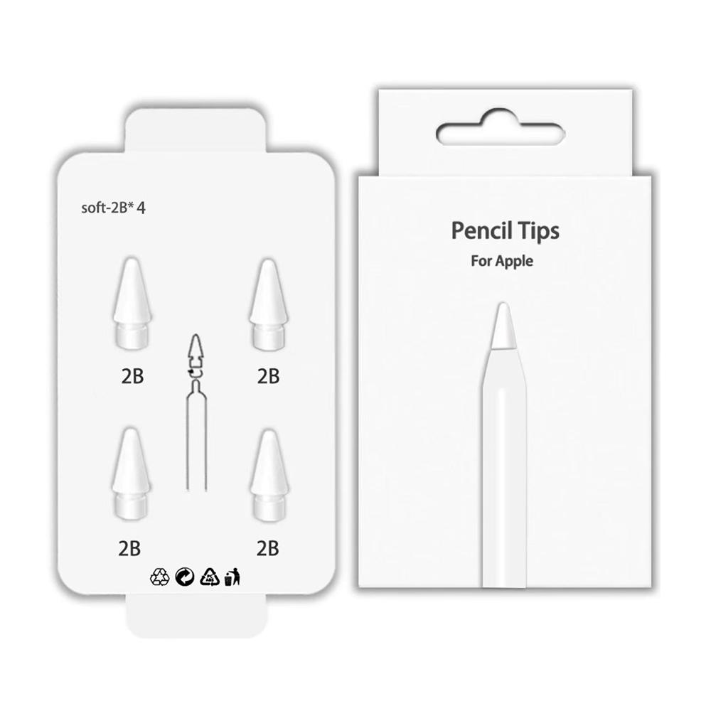 4 Pack Replacement Pencil Tips for Apple Pencil 1st / 2nd Soft Hard Double-layered Ipad Stylus Nibs