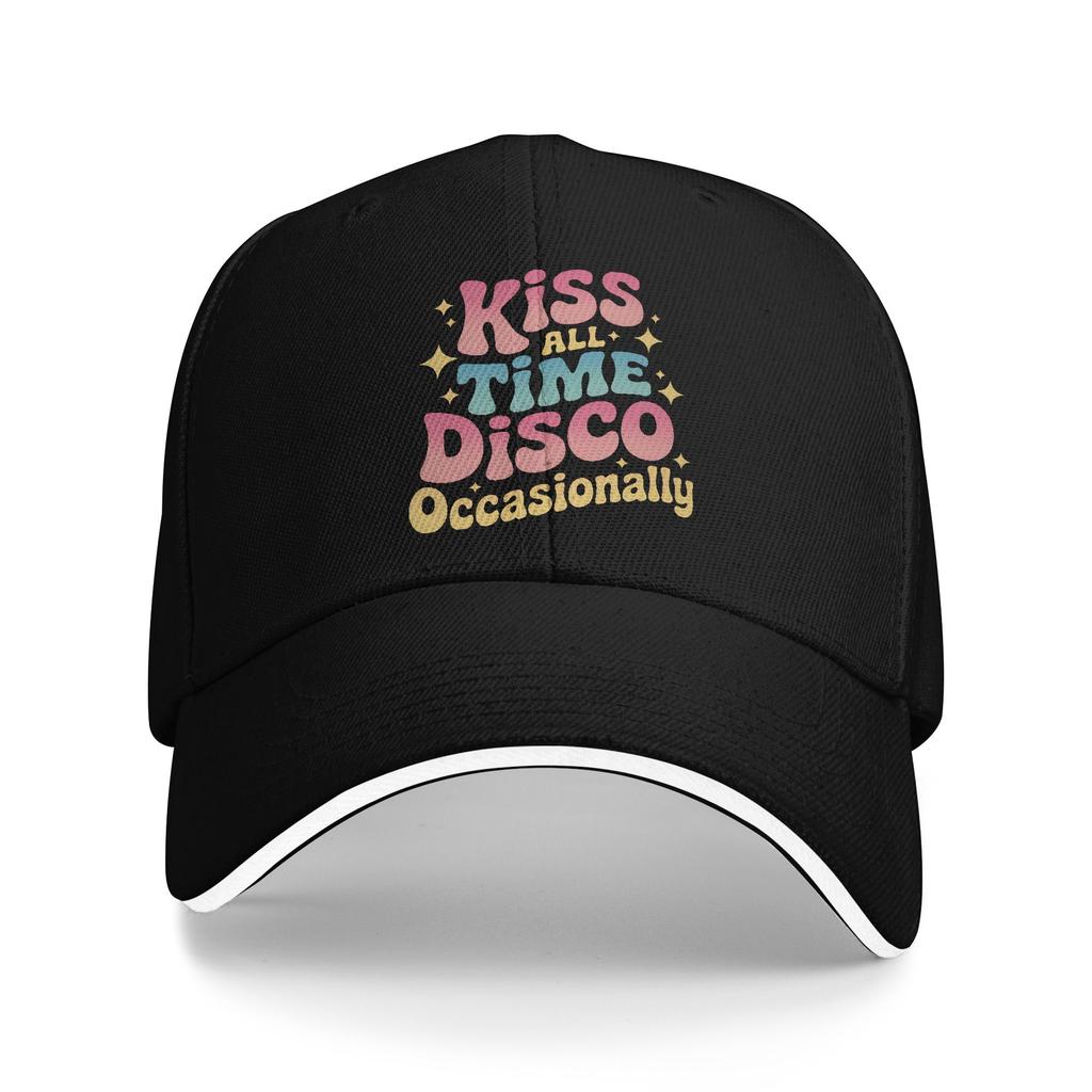 Kiss All The Time Disco Harrys Baseball Caps Hip Hop Styles Sandwich Hat Unisex Polyester Dad Hat Fishing