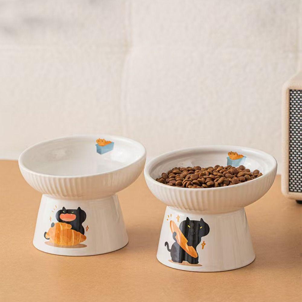 Süßer Haustier-Hochfußnapf Cartoon Hundefutter-Futterbecken Haustier-Trinkspender Nackenschutz