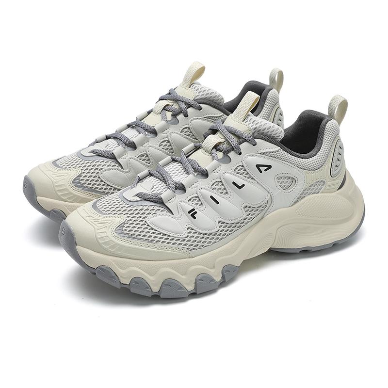 FILA TRUFFLE Textile, Synthetic Leather Cushioning, Wear Resistant Low top Chunky Sneakers Men's Gray F12M521112FSW
