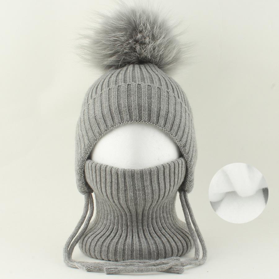 Kids Winter Warm Knitted Set Pom‑pom Hat Scarf Gloves 3‑Pcs Set Or Single Beanie Hat Windproof Ear Protection For Boys Girls Cold Weather Outdoor