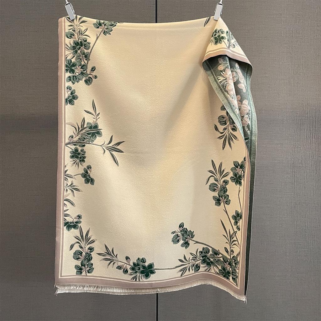 Winter Cashmere Scarf Women Luxury Flowers Print Female Shawl Wrap Scarves Lady Thick Warm Blanket Gift Echarpe Pashmina