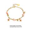 Unique Peach Bracelet Handmade Peach Beads Bracelet Alloy Texture Adjustable Bracelet for Present and Everyday Wear