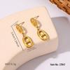 Gold C-Shaped Round Hoop Earrings with Bright Surface, French Light Luxury, High-End Stainless Steel