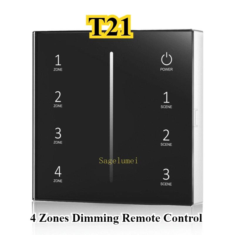 

T21/22/24/25 Skydance Wall Mounted Glass Touch Panel Controller 4 ZONE Dimming / CCT/ RGB/ RGBW / RGBCCT Use with AAAX 2 Battery