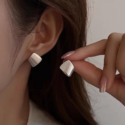 Cold Geometric Square Earrings Women's Personality Temperament Vintage Minimalist Elegant Everyday Ear Jewelry